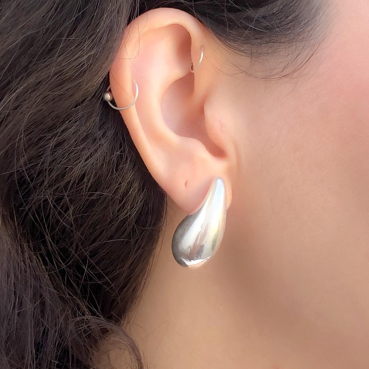 Brinco de Prata Large Drop